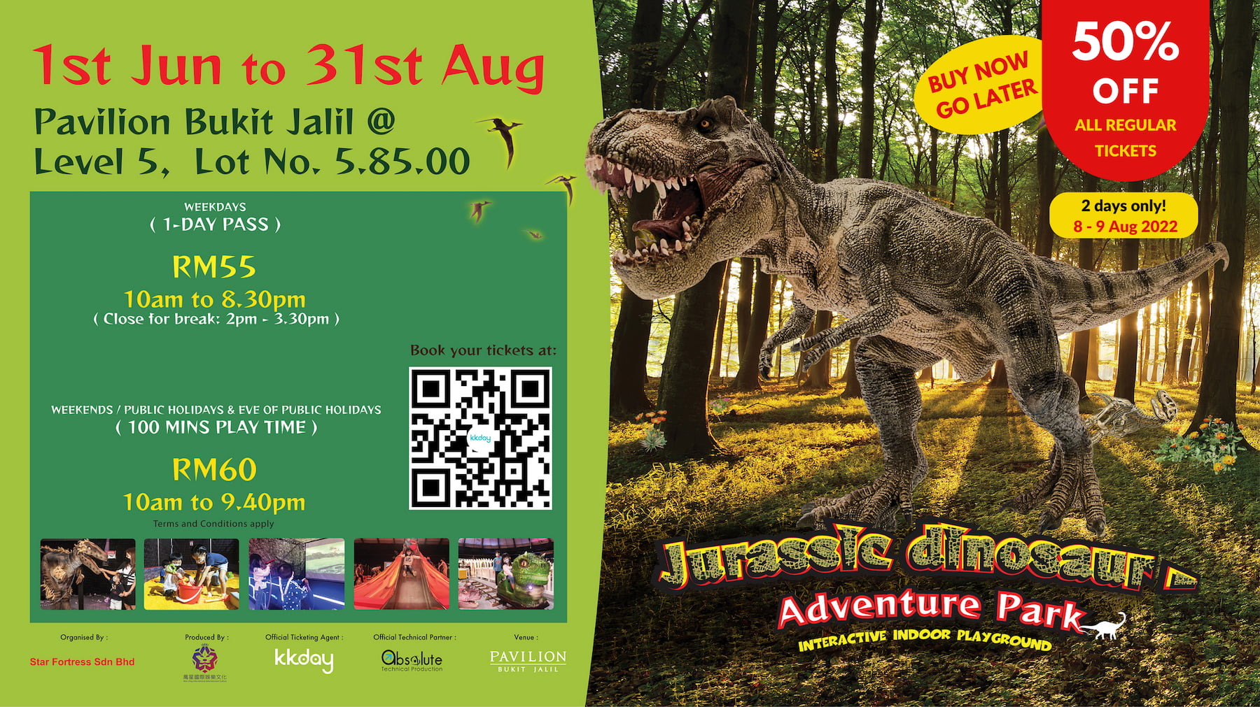 KKday 50% OFF Jurassic Dinosaur Adventure Park
