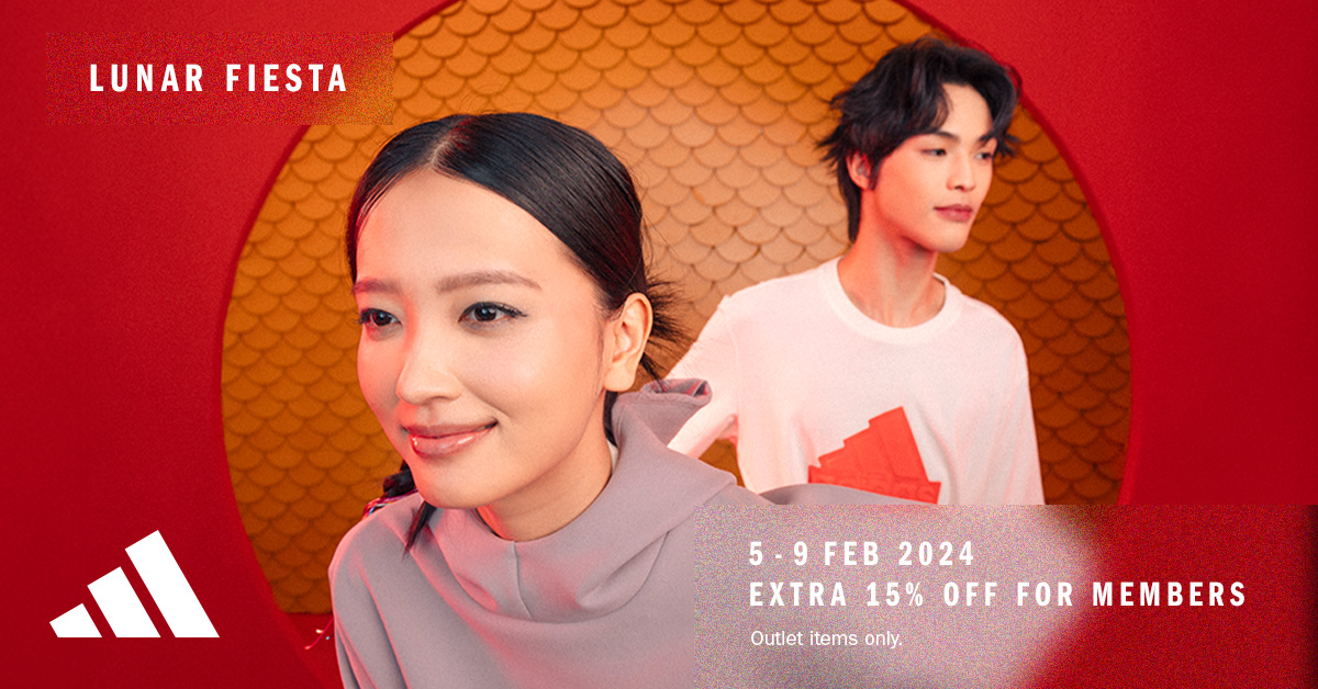 Adidas LUNAR FIESTA 2024: AdiClub Members Enjoy Extra 15% Off Outlet Items Sale