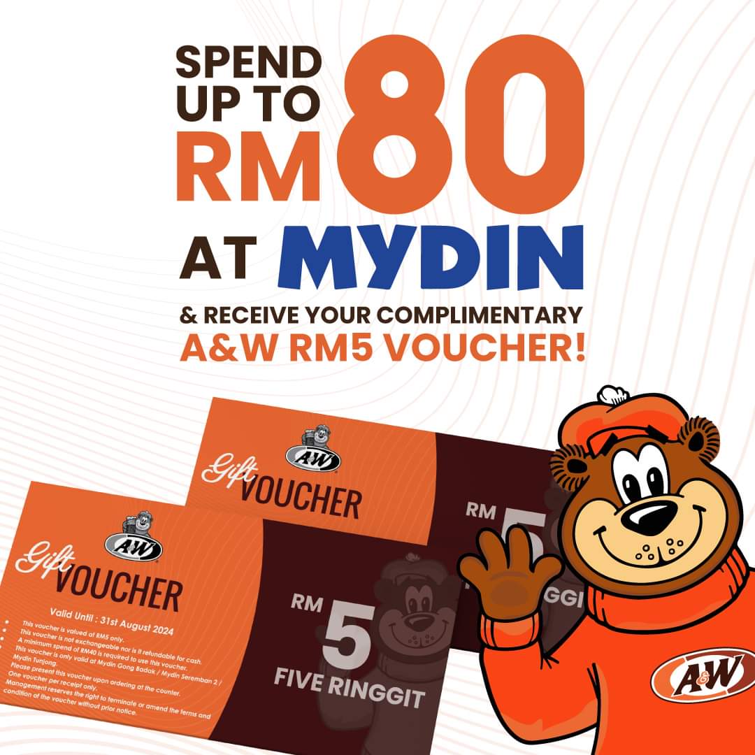 Snag a Free A&W Voucher at MYDIN July – August 2024!