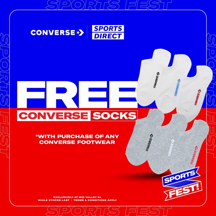 Step Up Your Style: Score Free Converse Socks with Every Purchase at Sports Direct!