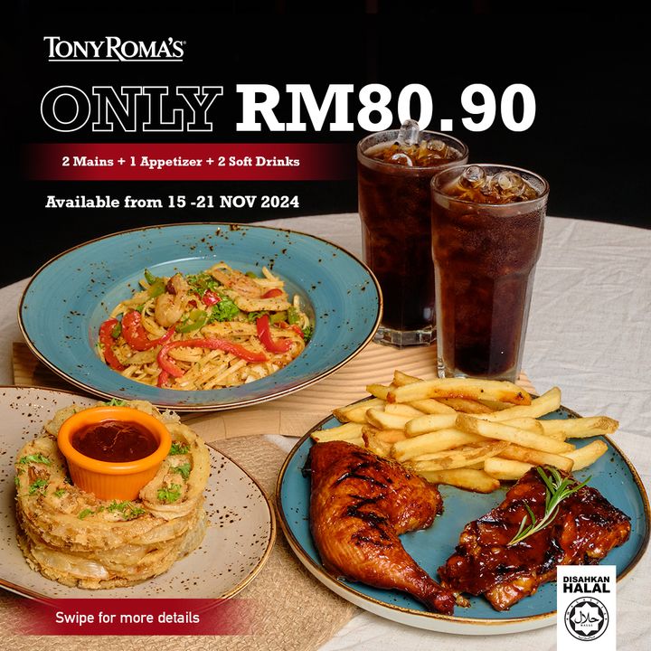 Tony Roma’s Duo Delight: November 2024’s Unmissable Meal Deal!