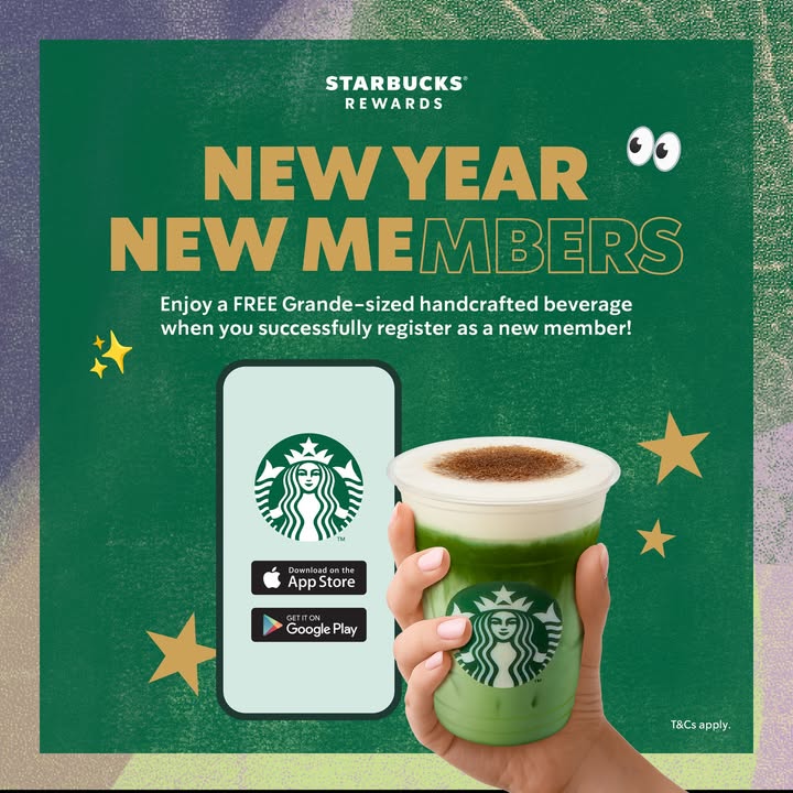 Starbucks Malaysia: FREE Grande Beverage for New Rewards Members! (January 2025)