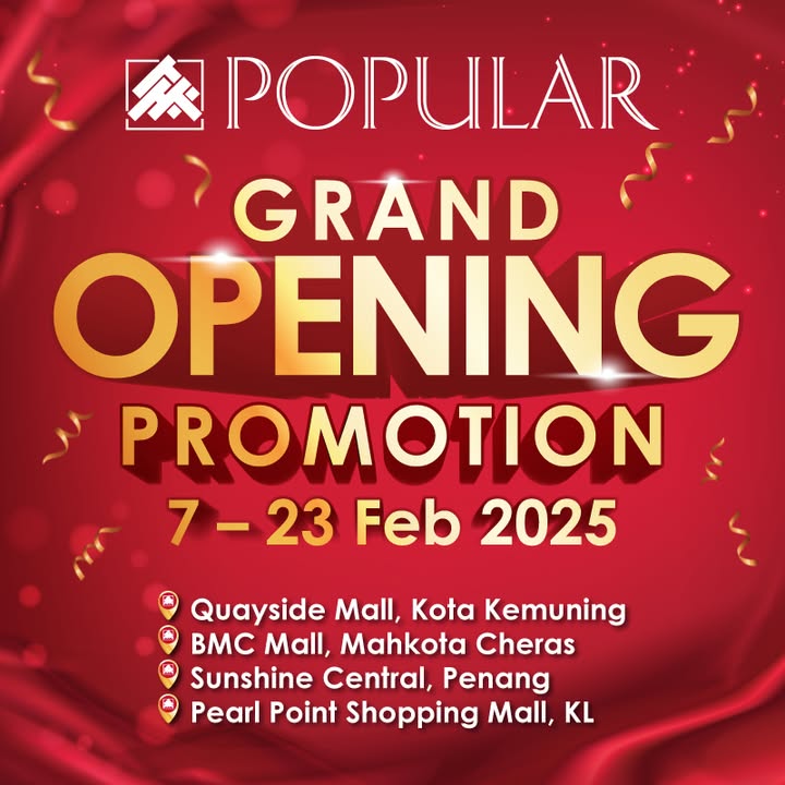 Unmissable Grand Opening Deals at POPULAR Bookstores: Save Big on Books, Stationery, and More!