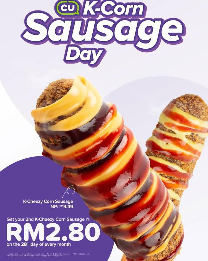 K-Cheezy Corn Sausage Day! Grab a Second for Just RM2.80 at CU Malaysia!