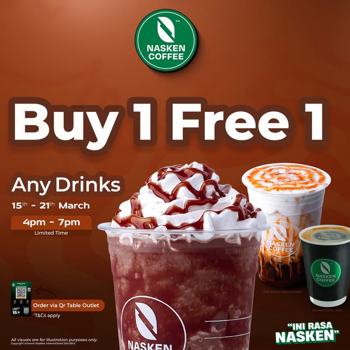 Nasken Coffee Nuzul Quran Promo 2025: Buy 1 Get 1 Free on All Drinks!