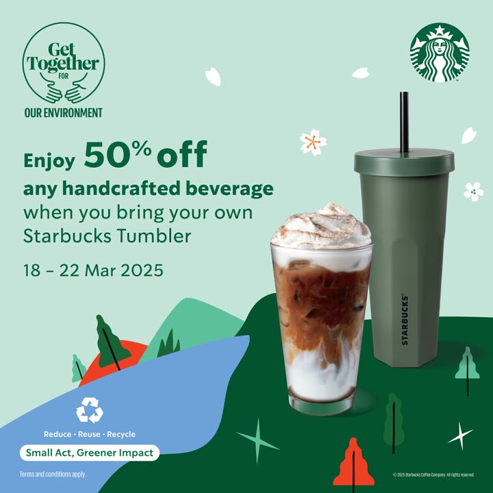 Starbucks Malaysia 50% Off Tumbler Promotion – March 2025