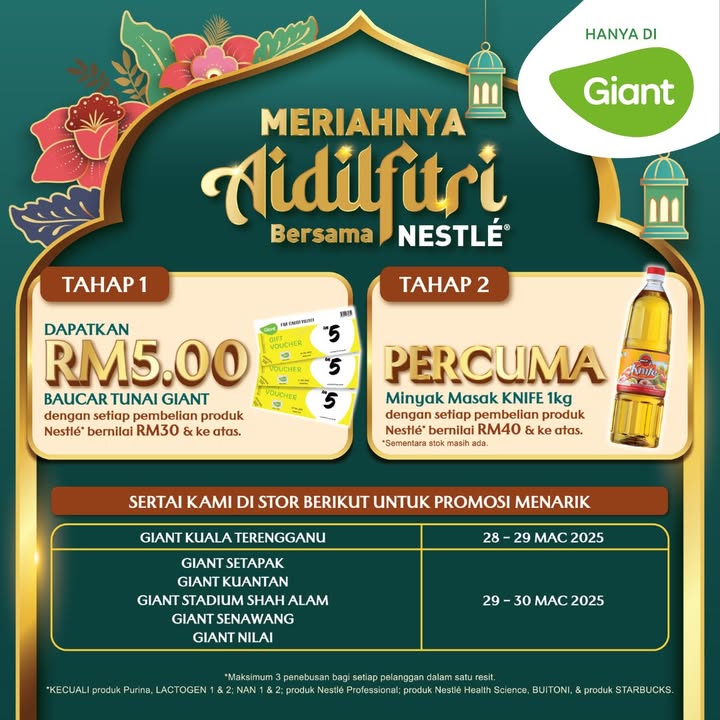 Giant & Nestlé Aidilfitri Deal 2025: Score FREE Gifts & Vouchers This Festive Season!