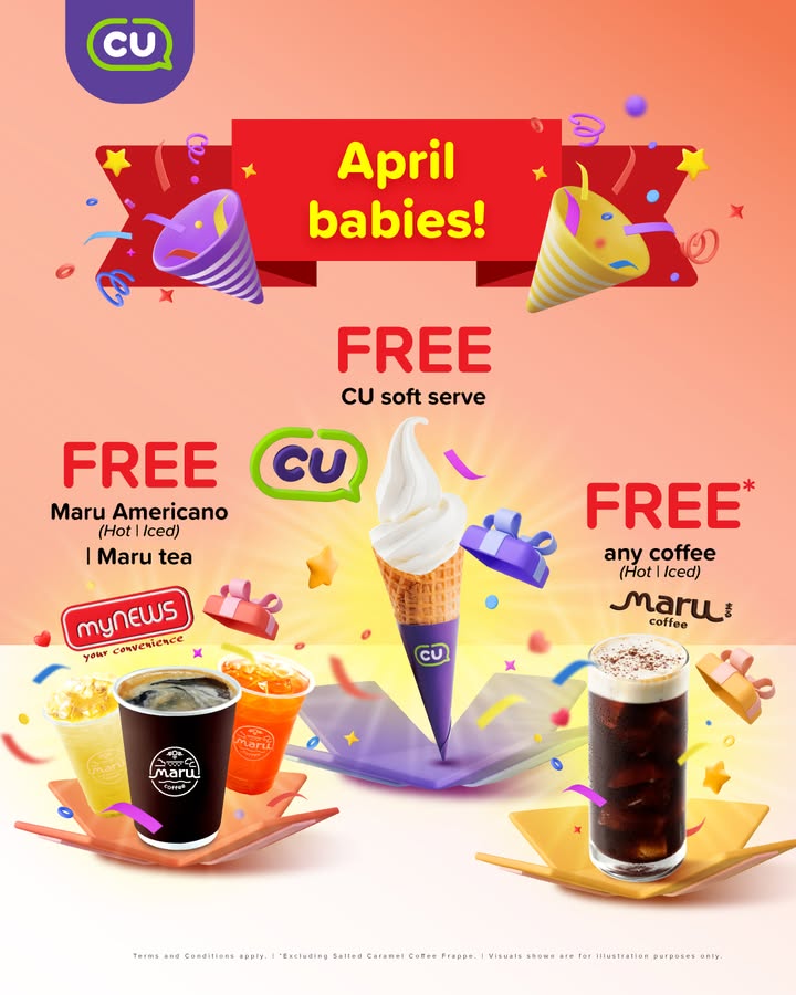 April Birthdays Rejoice! Free Treats Await at CU Mart, myNEWS & Maru Coffee!