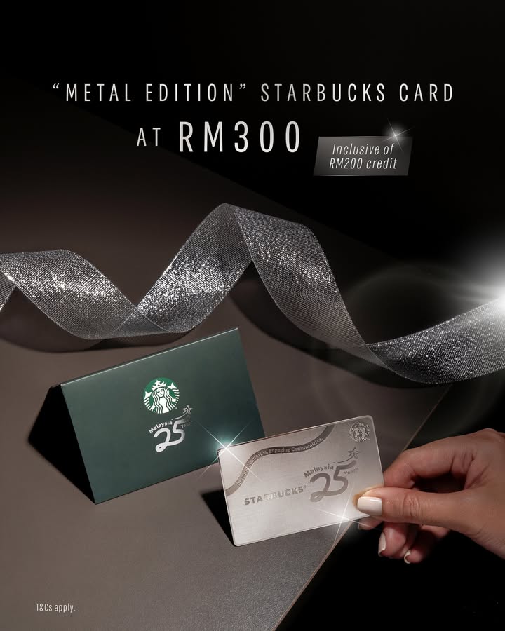 Sleek Starbucks Metal Card Deal: Get RM200 Credit for RM300!