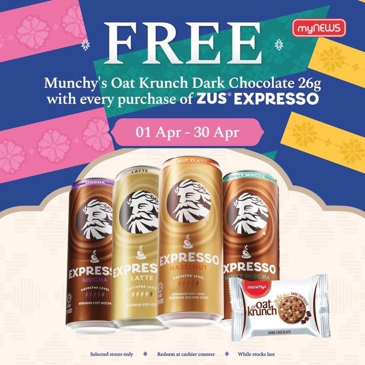 Snag a FREE Munchy’s Oat Krunch with Your ZUS Coffee at myNEWS!