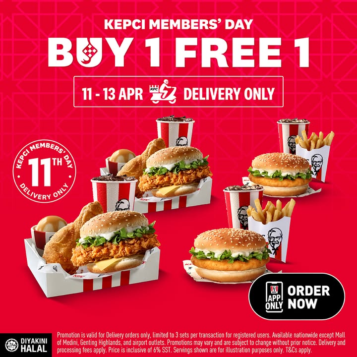 KFC Members’ Day is Back! Enjoy Buy 1 Free 1 Signature Boxes in April 2025