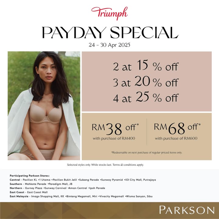Parkson Exciting Payday Offers: Save Big at Triumph This April!